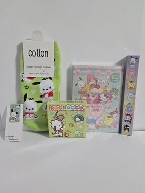 Sanrio Pochacco BlindBox Pen Notebook Socks & Sticker Bundle